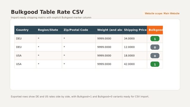 CSV-Import mit Sperrgut-Spalte
