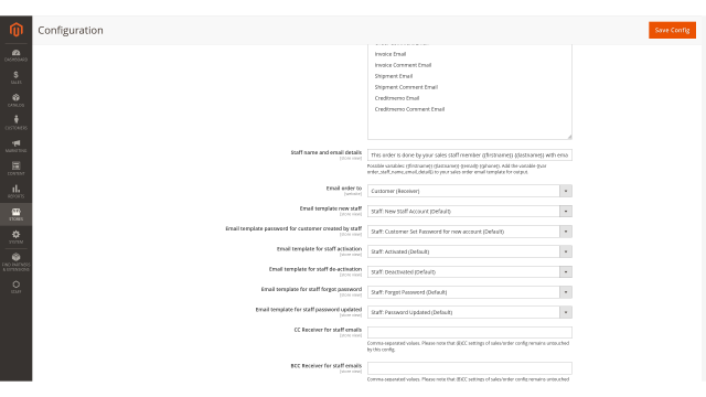 Steuerung der Bestell-E-Mail-Empfänger