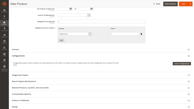 Bulkgood screenshot 2: Country Pricing