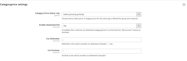 Category Specific Prices screenshot 6: Categoryprice Config Section Element