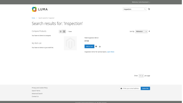 Custom Catalog screenshot 7: Custom Catalog Frontend Search Filtered Results