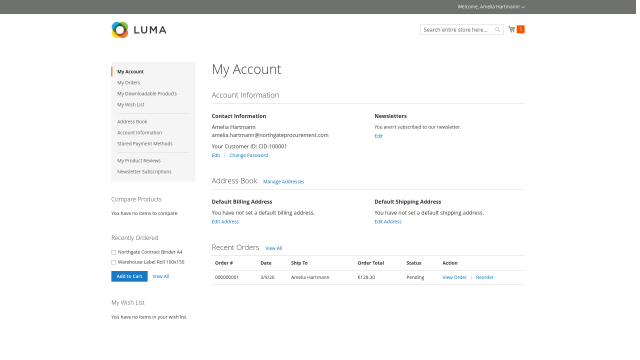 Customer ID screenshot 4: 01 Account Dashboard Customer Id