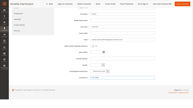 Customer ID screenshot 2: 02 Customer Edit Account Information