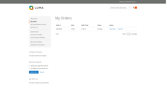 Customer ID screenshot 6: 03 Order History Flow