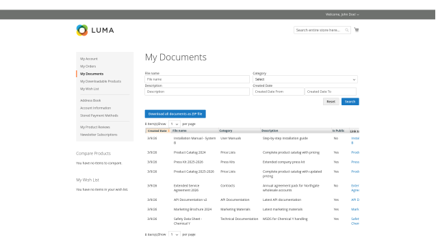 Customer Documents screenshot 3: Customerdocuments Frontend Overview