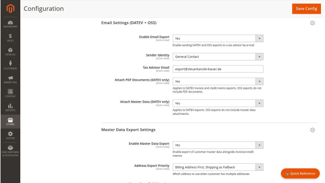DATEV Export Pro screenshot 9: Datev Config Email Settings
