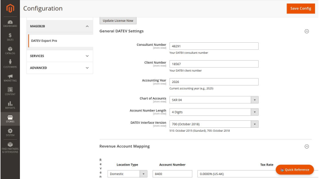 DATEV Export Pro screenshot 3: Datev Config General Settings