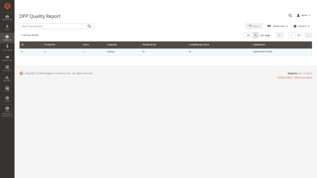 Digital Product Passport screenshot 2: 02 Dpp Admin Quality Report