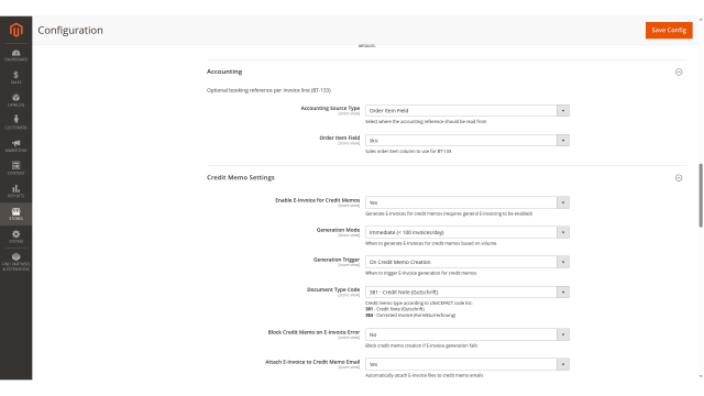 E-Invoice screenshot 7: E Invoice Config Accounting