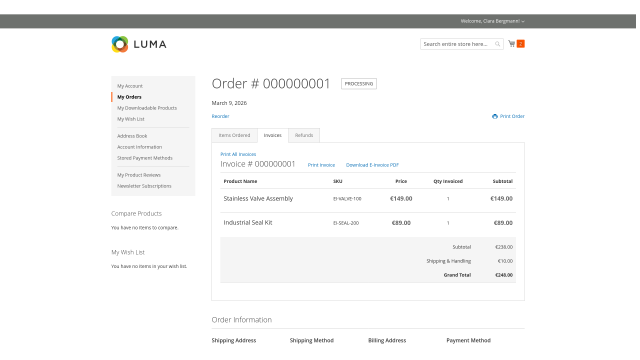 E-Invoice screenshot 14: E Invoice Frontend Invoice Download