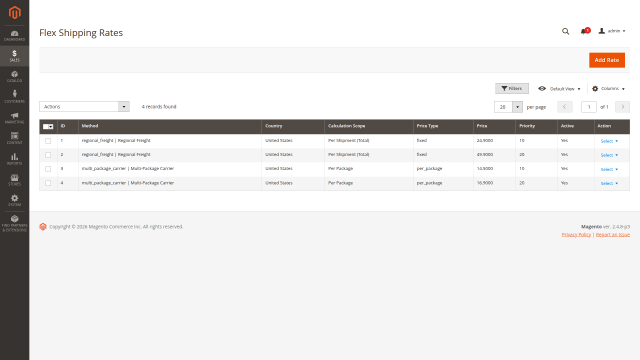 Flex Shipping screenshot 3: 03 Flex Shipping Rate Matrix