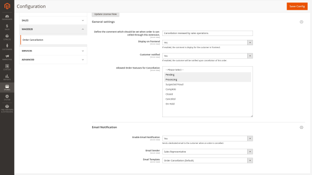 Flexible Order Cancellation screenshot 2: Config Email Notification 20260311