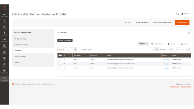 Price Lists screenshot 7: Customer Assignment 20260311B