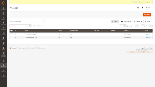 Price Lists screenshot 5: Named Pricelists 20260311B