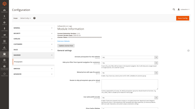 Price Lists screenshot 3: Pricelist Config Section 20260311B