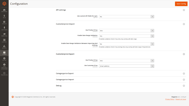 Pricesystem screenshot 18: Pricesystem Config Customerprice Export
