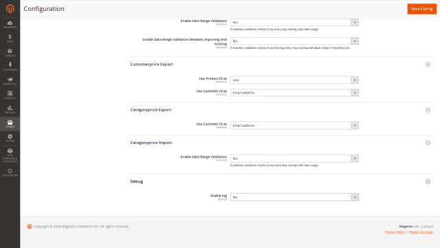 Pricesystem screenshot 21: Pricesystem Config Debug