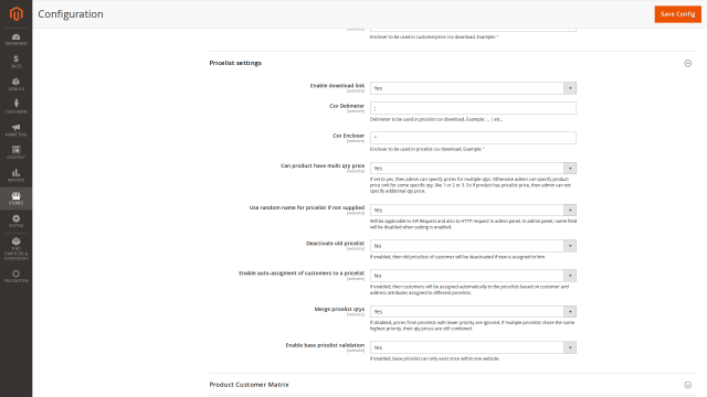 Pricesystem screenshot 12: Pricesystem Config Pricelist Settings