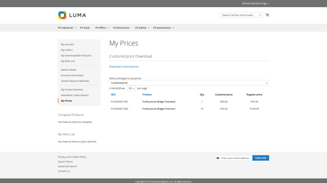 Pricesystem screenshot 23: Pricesystem Frontend Customerprice Flow
