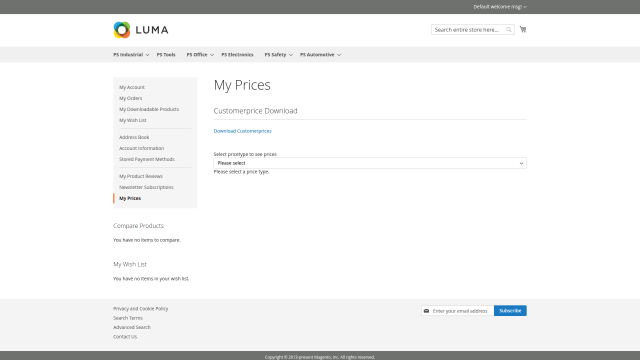 Pricesystem screenshot 22: Pricesystem Frontend My Prices Workspace