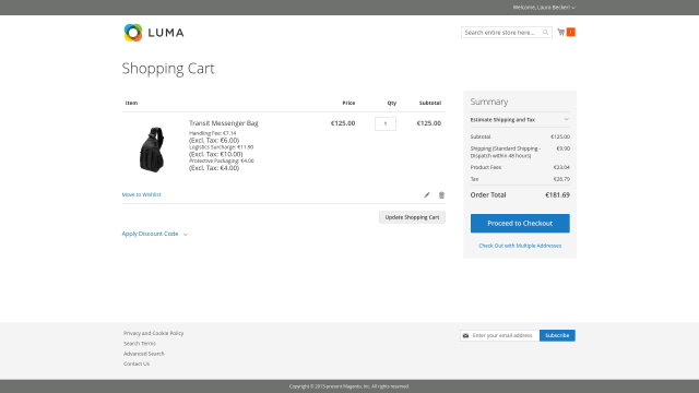 Product Fees screenshot 10: Productfee Frontend Cart