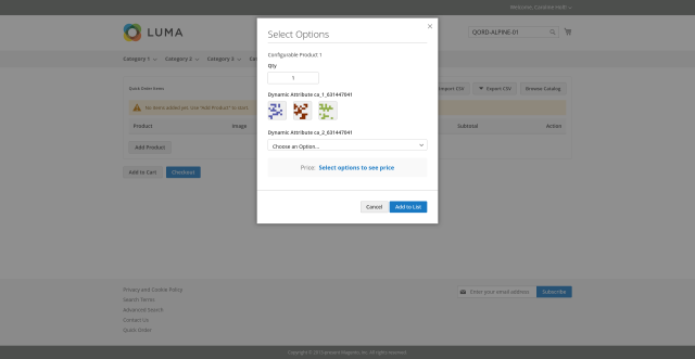 Quick Order screenshot 7: Quick Order Frontend Configurable Options Modal