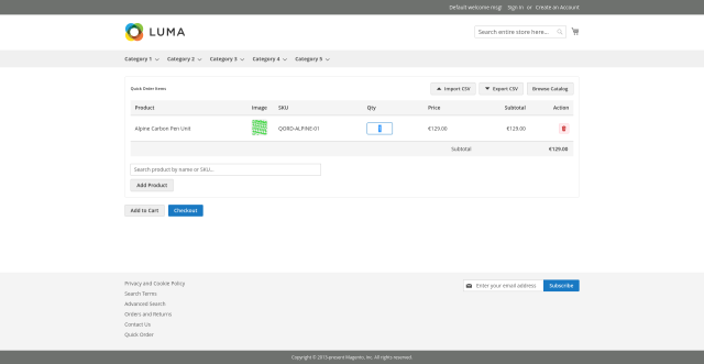 Quick Order screenshot 4: Quick Order Frontend Line And Subtotal