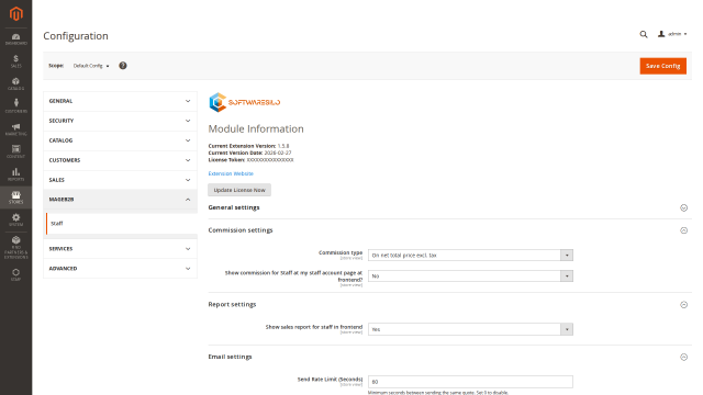 Sales Staff screenshot 9: 01 Staff Config General Settings