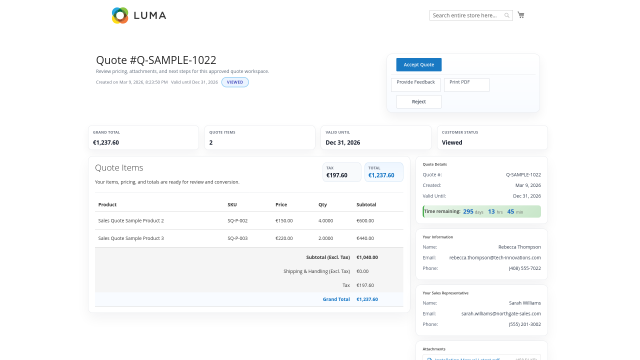Sales Staff screenshot 14: 02 Staff Quote Customer View