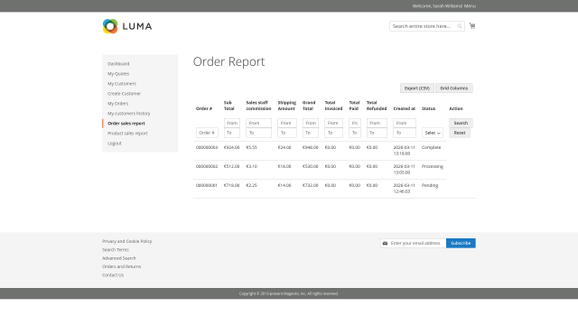 Sales Staff screenshot 7: 04 Staff Order Report