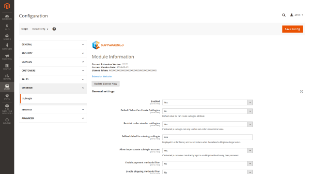 Sublogin screenshot 3: 03 Sublogin Config General Settings
